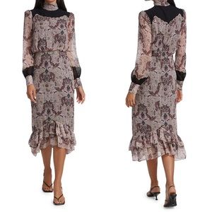 Saloni Isa Silk Midi Dress